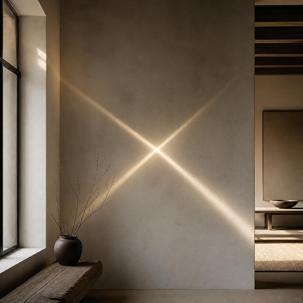 light beams crossing